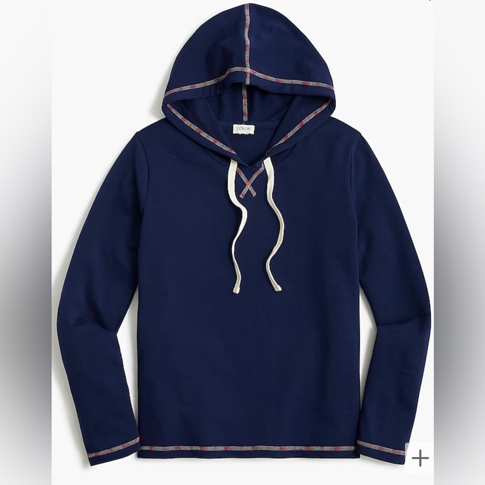 NEW. J. Crew Hoodie with rainbow stitching